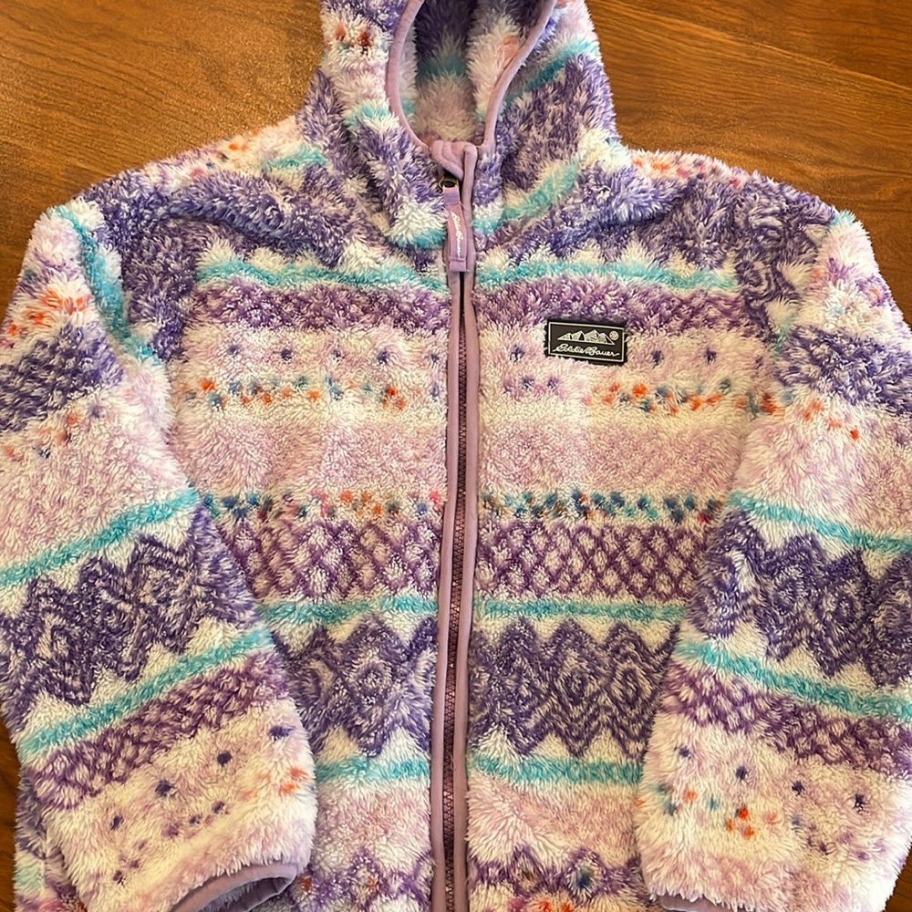 Eddie Bauer zippered thick fuzzy sweatshirt size 7/8